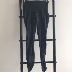 LuluLemon High Waisted Leggings with Mesh Bottoms